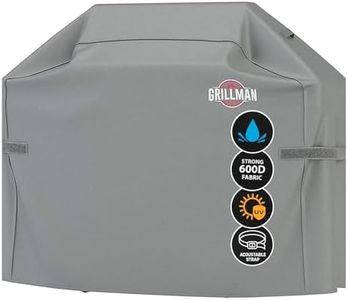 Grillman Premium BBQ Grill Cover, Heavy-Duty Gas Grill Cover for Weber Spirit, Weber Genesis, Char Broil etc. Rip-Proof & Waterproof (58" L x 24" W x 48" H, Gray)