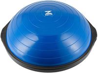 ZELUS 64cm Balance Ball | 680kg Inflatable Half Exercise Ball Wobble Board Balance Trainer w Nonslip Base | Half Yoga Ball Strength Training Equipment w 2 Bands, Pump, Extra Ball Included, Blue