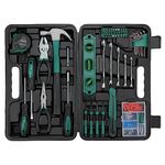 CARTMAN Tool Set General Household Hand Tool Kit with Plastic Toolbox Storage Case Green