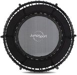 JumpSport 250 Round 39 Inch Fitness Rebounder Cushioned Mini Exercise Trampoline with Arched Legs for Home Fitness and Low Impact Cardio, Black