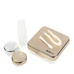 INOVERA Eyekan Travel Contact Lens Case Box with Mirror (Gold, Plastic)