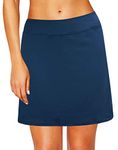 Jhsnjnr Women's Athletic Skorts Lightweight Active Skirts with Shorts Pockets Golf Tennis Workout Sports Navy Blue