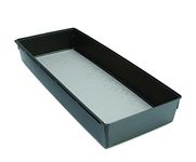 Rubbermaid No-Slip Interlocking Drawer Organizer, 6-in. x 15-in, Black with Gray Base