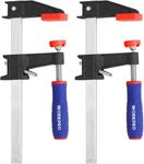 WORKPRO 150 mm Bar Clamps Set, 2-Pack Heavy Duty F Clamps, Quick-Release Woodworking Clamp, Ideal for Woodworker Metalworker, Carpenters Hobbyist, Max 272 kg Load Limit