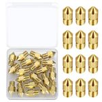 For MK8 Ender 3 Nozzles, 20 Pcs 0.4mm 3D Printer Brass Hotend Nozzles, Brass Nozzle Kit for Creality Ender 3/Ender 3 V2/Ender 3 Pro/Ender 3 Max/Ender 5 Pro/Ender 3 S1/Ender 3 Neo/CR-10S