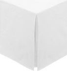 British Home Bedding - Pleated Platform Base Valance Sheet - Plain Polycotton fits under Mattress Base Valance Sheet - Ultra Soft and Light Weight (King, White)