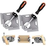 TAIWAIN 90 Degree Corner Right Angle Clamps Holder 2PCS, Angle Welding Clamp, Woodworking Vice Miter Tool Set Adjustable Wood Corner for Picture Photo Frame,Box,Door,Cabinet,Drawer Carpenter(Silver)