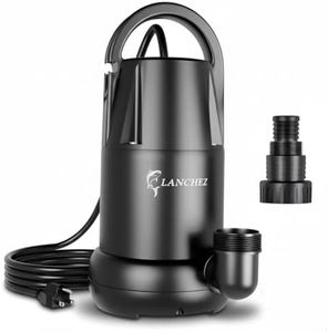 Lanchez Submersible Sump Pump 3/4 HP 4450 GPH, Utility Pump for Clean/Dirty Water Removal, Transfer Water Pump for Swimming Pool Garden Pond Basement, Drain Pump for Draining flooded house backup