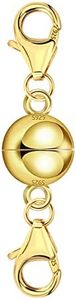 14K Gold Magnetic Necklace Clasps and Closures 925 Sterling Silver Double Lobster Clasp Magnetic Jewelry Clasps for Necklaces