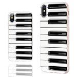 for iPhone Xs Case Cute,for iPhone X Case Cool,for iPhone 10 Case,Slim Flexible Soft Rubber Silicone TPU Clear Case Cover with Design for iPhone Xs X 10,Music Design Funny Black White Piano Key