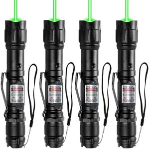 MIPREZT [4 Packs] Professional Rechargeable Green Laser Pointer High Power Green Beam Laser Light Distance Range for TV/LED/LCD Screens Tactical Flashlights Presentation Office/Outdoors [004](4)