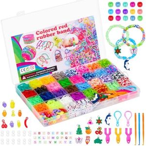 Lanvixo Kit Gomas para Hacer Pulseras Niña, 2700 + Gomas Pulseras Kit con Abalorios Letras Hama Beads en 40 Cajas, 30 Pulseras Gomas Elasticas Colores Kit Manualidades Niña 6 7 8 9 Años