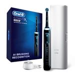 Oral B Electric Toothbrush with Artificial Intelligence/Replacement Brush Head & Travel Case (Black)