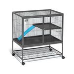 MidWest Homes for Pets Deluxe Ferret Nation Single Unit Small Animal Cage, Assembled Cage Measures 92cm x 62cm x 99.6cm Gray Quartz, Model 181