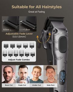 Vgrpro Men’s Hair Clippers – Gray Electric Trimmer