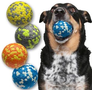 SENVIA Dog Balls, Durable Dog Tennis Balls for Aggressive Chewers, Interactive Dog Toys for Training - Indestructible, Floating and Bouncy, Ideal for Dogs. (4 Small Balls)