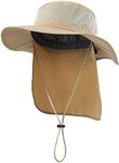 Decentron Mens Fishing Hat with Neck Protection UPF 50+ Sun Bucket Hat for Outdoor Hunting Gardening Khaiki Khaki