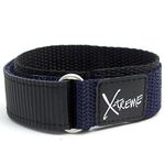 New X-Treme 20mm Tough Secure Hook & Loop Nylon Watch Band Strap Gents Men's with Ring End - Dark Blue