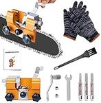 STROLL MOON Chainsaw Chain Sharpening Jig, Chainsaw Carbide Sharpener Kit with Cleaning Brush, Hand-Crank Fast Chain Saw Sharpener Tool for 4"-22" Chain Saws & Electric Saws