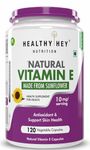 HealthyHey Nutrition Vitamin E Capsules | Vitamin E for Skin & Hair | Sunflower - D-Alpha-Tocpherol -120 Veg Capsules