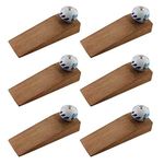 S. K. Art Handcrafted Ceramic and Wooden Pack of 6 Blue Floral Home Office Door Stop Stoppers Block Wedge Doorstops(5 Inches)