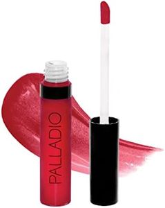 Palladio Lip Gloss, Non-Sticky Lip Gloss, Contains Vitamin E and Aloe, Offers Intense Color and Moisturization, Minimizes Lip Wrinkles, Softens Lips with Beautiful Shiny Finish, Ruby Red