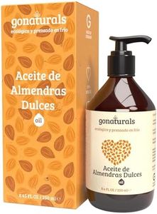 GoNaturals® Aceite de Almendras Dulces 100% Puro con Aplicador, 250ml - Aceite Almendras Dulces para Embarazo y Masaje Perineal - Aceite Corporal Hidratante de Rápida Absorción - Prensado en Frío