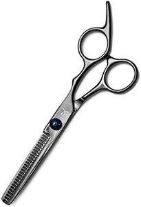 FARRAY Hair Cutting Scissors Thinning Shears，6.5 Inch Professional Stainless Steel Barber Hair Scissors，for Both Salon and Home Use (Black)
