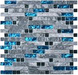 Art3d grout Decorative Tile, Blue/G