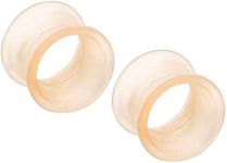 Pierced Owl Pale Peach Flesh Tone Thick Wall Double Flared Silicone Ear Tunnel Plugs Gauges, Sold As Pair (6mm (2GA))