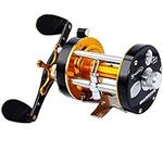 SougayilangFishing reels Round Baitcasting Reel - Conventional Reel - Reinforced Metal Body & Supreme Star Drag-Warrior4000 Golden