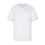 BOROLIN Mens Blank Football Jersey,Polyester Plain Football Shirt Pullover Sports Clothing, White, X-Large