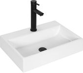 20.9"×14.2" Rectangular Vessel Sink with Pop Up Drain, TORIBIO Bathroom Vessel Sink and Faucet Combo Ceramic Above Counter Bathroom Sink White Art Basin Wash Basin for Bathroom Lavatory Vanity Cabinet