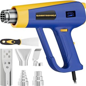 haisstronica Heat Gun with Intelligent Digital Display 2000W -Discover Hot Air Gun (140℉-1202℉) with Dual Modes-Reliable Heat Protection with 5 Nozzles for Soldering,Shrink Tubing,Wrap