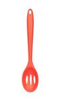 Femora Premium Virgin Silicone Slotted Spoon with Grip Handle, Red