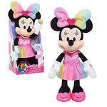 Disney Junior Minnie Mouse Sparkle and Sing 13-inch Feature Plush with Lights and Sounds, Officially Licensed Kids Toys for Ages 3 Up, Gifts and Presents