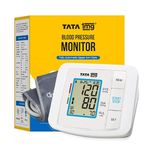 TATA 1mg Blood Pressure Monitor | Digital BP check machine for home | Fully automatic upper arm style BP monitor | With USB cable & AA battery | Large LCD Display | Memory 90 sets for 2 users