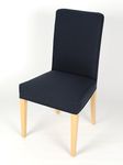 Henriksdal Chair Cover Solid Color Coton Duck Fabric Slipcover Compatible with for IKEA Dining Chair (Navy, Single)