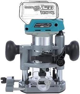 KATSU FIT-BAT 18V Brushless Défonceuse sans Fil Affleureuse à Bois Plastifieuse Routeur Menuisiers Outil avec 3 Pinces à Mandrin 1/4", 6mm et 8mm, Base Plongeante, sans Batterie