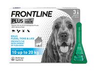 FRONTLINE Plus Flea & Tick Treatment for Medium Dogs (10-20 kg) - 3 Pipettes