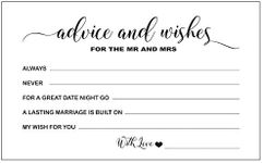 RXBC2011 Wedding Advice and Well Wishes Cards for The Mr and Mrs, Bride and Groom, Newlyweds, Bridal Shower Games Note, Marriage Advice, Pack of 50