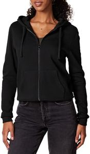 Amazon Essentials Women's French Terry Fleece Full-Zip Hoodie (Available in Plus Size), Black, Medium