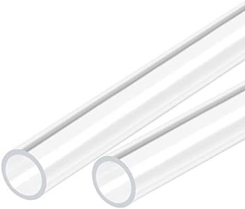 MECCANIXITY Acrylic Pipe Clear Rigid Round Tube 16mm(5/8") ID 20mm(0.8") OD 18" for Lamps and Lanterns, Water Cooling System 2pcs