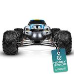 1:10 Scale Large RC Cars 48+ kmh Speed - Boys Remote Control Car 4x4 Off Road Monster Truck Electric - All Terrain Waterproof Toys Trucks for Kids and Adults - 2 Batteries + Connector for 30+ Min Pla