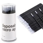 G2PLUS Micro Applicators Brushes with Longer Tips - 200PCS Microfibre Brushes Eyelashes - Black Lash Lift Micro Applicators - Eyelash Extension Applicators for Eyelashes Extensions, Crafting