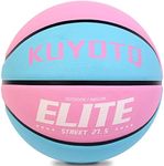 KUYOTQ Kids Youth Size 5 (27.5") Elite Girls Basketball Premium Rubber Basketball Indoor Outdoor Game Gym Training Competition Sports Official Basketballs Gifts for Girls (Deflated,Without Pump)