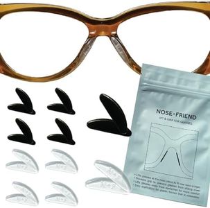 NOSE FRIEND® 10 Pairs (Black & Clear) | 1.2 MM Thin ADD Grip Nose Pads for Glasses | Anti Slip | Small Nose Bridge | (5 Pairs Black & 5 Pairs Clear)