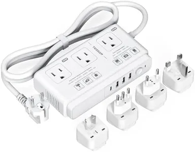 220V to 110V Voltage Converter, TESSAN Universal Travel Adapter with 4 USB Charger (1 USB C), 3 AC Sockets and EU/UK/AU/IT Plug Power Adaptor, Step Down Transformer Outlet Converters for International