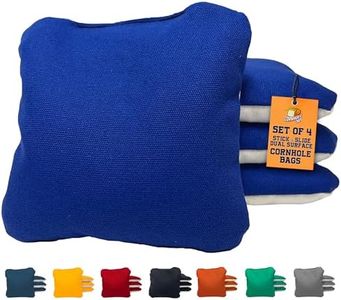 Cornhole365 Stick & Slide Cornhole Bags - 6"x6" Premium Plastic Resin Filled, Dual-Sided Canvas & Suede Cornhole Bean Bags for Sports Competition - Professional Cornhole Bags Set of 4 (Royal Blue)