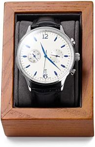 Papten Solid Wood Watch Box Holder Single Watch Travel Case for Men and Women With Microfiber Pillow (Grey)